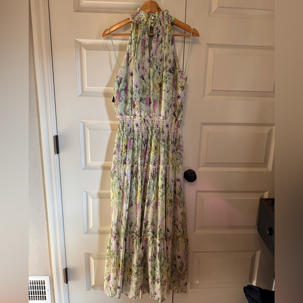 NWT Taylor Green Purple Floral Maxi Dress Wedding Guest Garden Size 8 - Picture 7 of 7